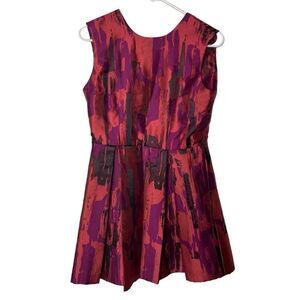 AQ/AQ Womens Uropa Mini Dress 6 Abstract Pink Iridescent Structured Fit & Flare